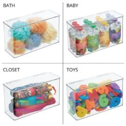 Hinged-Lid Bathroom Storage Box 6 X 13 X 7 -Home storage 1000 Square JPG 0155MDC Detail