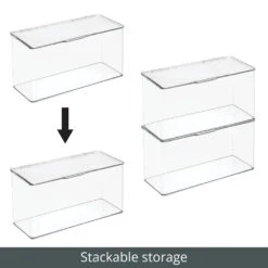 Hinged-Lid Bathroom Storage Box 6 X 13 X 7 -Home storage 1000 Square JPG 0155MDC Outline 1
