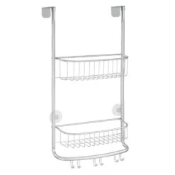 Over-the-Door Shower Caddy With 6 Hooks -Home storage 1000 Square JPG 02212MDBST Outline 2