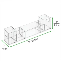 Divided Bathroom Bin With Handles 3 X 12 X 3 8 Divided Bathroom Bin With Handles 3 X 12 X 3 -Home storage 1000 Square JPG 0257MDBA Dimensions