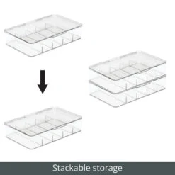 Clear Stackable Craft Bins 7 X 11 X 3 -Home storage 1000 Square JPG 0290MDG Detail