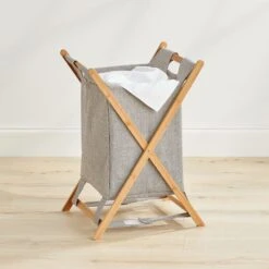 Bamboo X-Frame Hamper