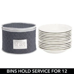 5-Piece Quilted Dinnerware Storage Set With Label Holder -Home storage 1000 Square JPG 03387MDK.PT06