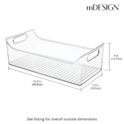 Bin With Handles 16 X 8 X 5 9 Bin With Handles 16 X 8 X 5 -Home storage 1000 Square JPG 03951MDK Dimensions