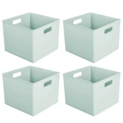 Plastic Cube Storage Bin With Handles 10 X 10 X 8 -Home storage 1000 Square JPG 04557MDHS.MAIN 3