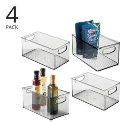 Smoke Tint Kitchen Bin Set 10 X 6 X 5 -Home storage 1000 Square JPG 04732MDK Outline
