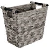 Woven Wastebasket With Wood Handles