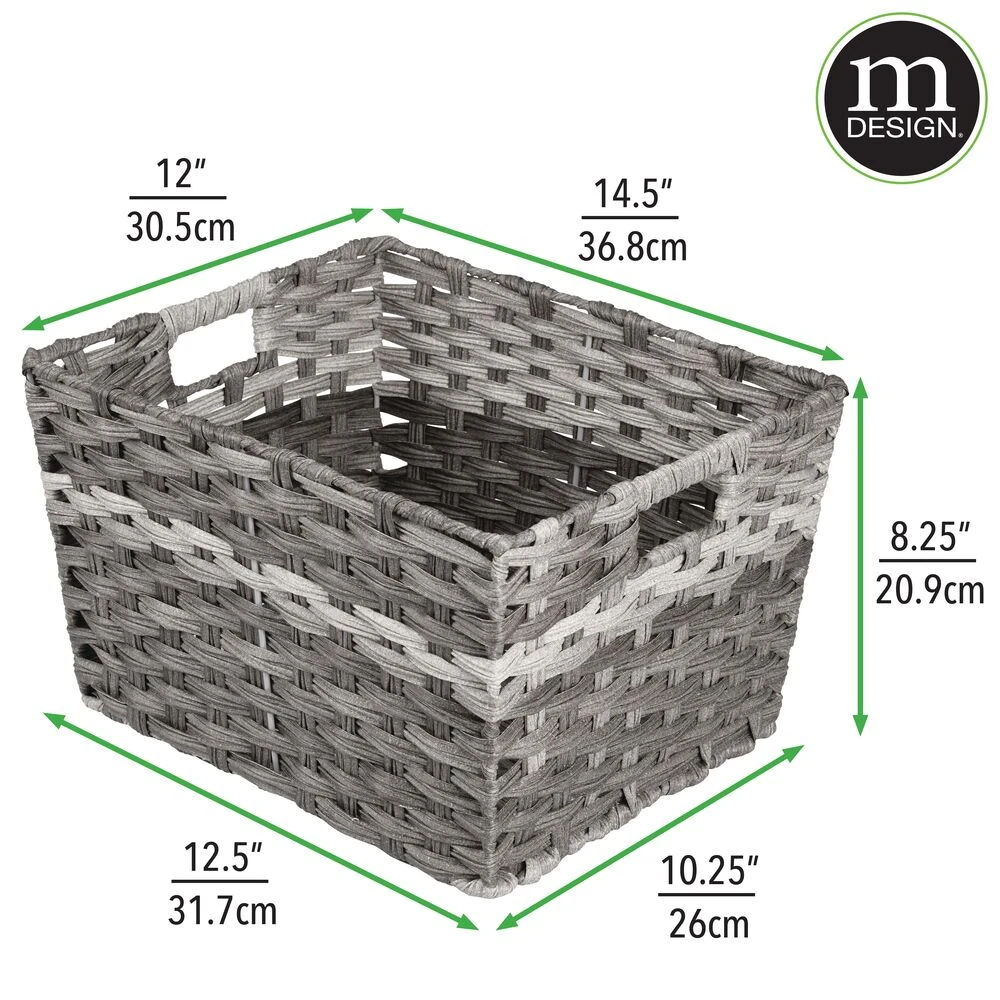 Woven Plastic Basket 14.5 X 12 X 8 3 Woven Plastic Basket 14.5 X 12 X 8 - Image 3