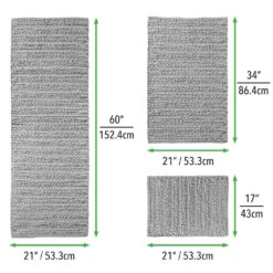 Gray Cotton Braided Bath Mat Set 5 Gray Cotton Braided Bath Mat Set -Home storage 1000 Square JPG 07408MDBST Dimensions