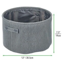 Round Cotton Bin With Handles 12 X 12 X 8 -Home storage 1000 Square JPG 08077MDBST Dimensions