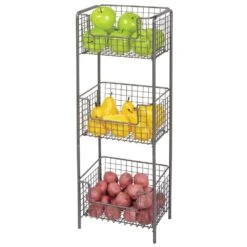 3-Tier Wire Basket Stand -Home storage 1000 Square JPG 08673MDK Outline