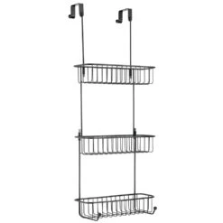 3-Tier Over-the-Door Shower Caddy With 2 Hooks