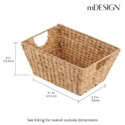 Water Hyacinth Nesting Baskets 12 X 9 X 6 -Home storage 1000 Square JPG 09221MDHS Dimensions