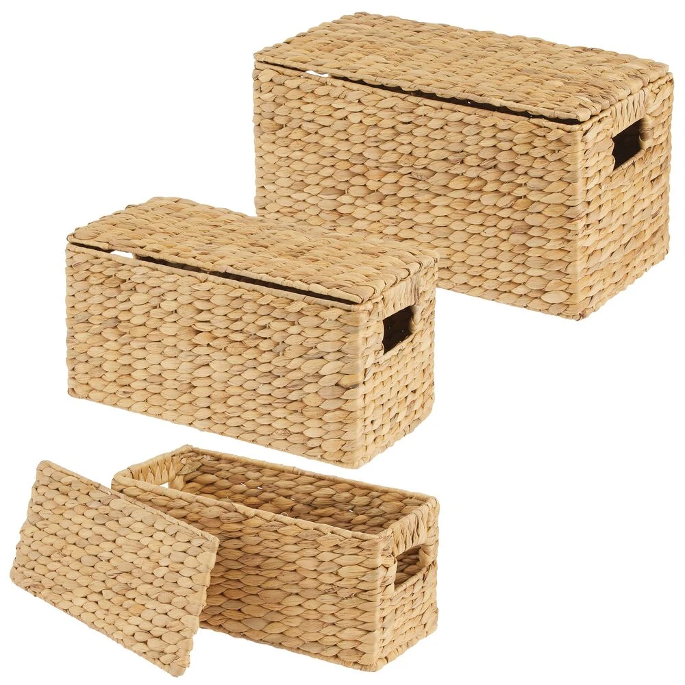 Hyacinth Nesting Basket Set With Removable Lids 1 Hyacinth Nesting Basket Set With Removable Lids