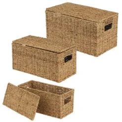 Seagrass Nesting Basket Set With Removable Lids -Home storage 1000 Square JPG 09236MDHS.MAIN 3