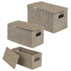 Seagrass Nesting Basket Set With Removable Lids -Home storage 1000 Square JPG 09237MDHS.MAIN 3