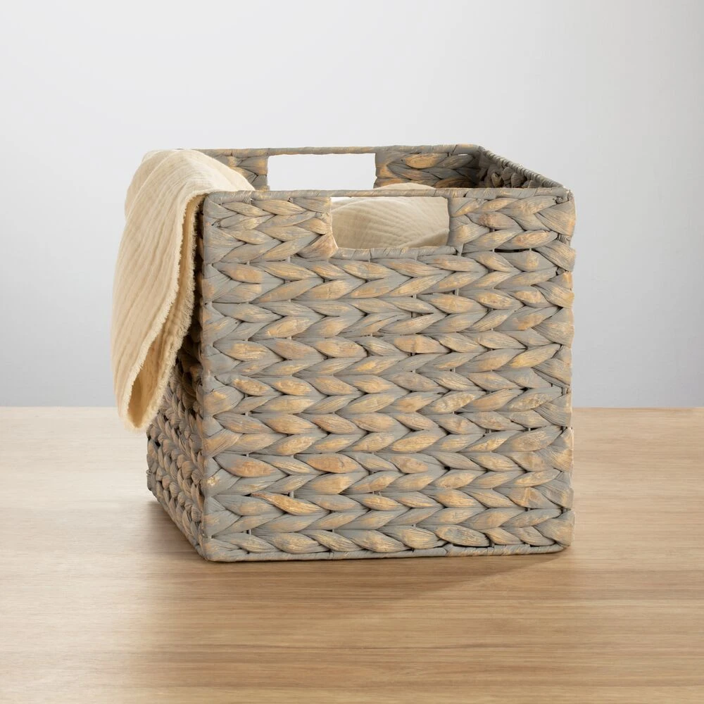 Water Hyacinth Cube Basket 10.5 X 10.5 X 10.5 3 Water Hyacinth Cube Basket 10.5 X 10.5 X 10.5 - Image 3