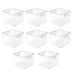 Plastic Cube Storage Bin With Handles 10 X 10 X 8 -Home storage 1000 Square JPG 10092MDK.PT02