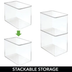 Clear Stackable Shoe Box 13 X 7 X 9 -Home storage 1000 Square JPG 10096MDO.PT01