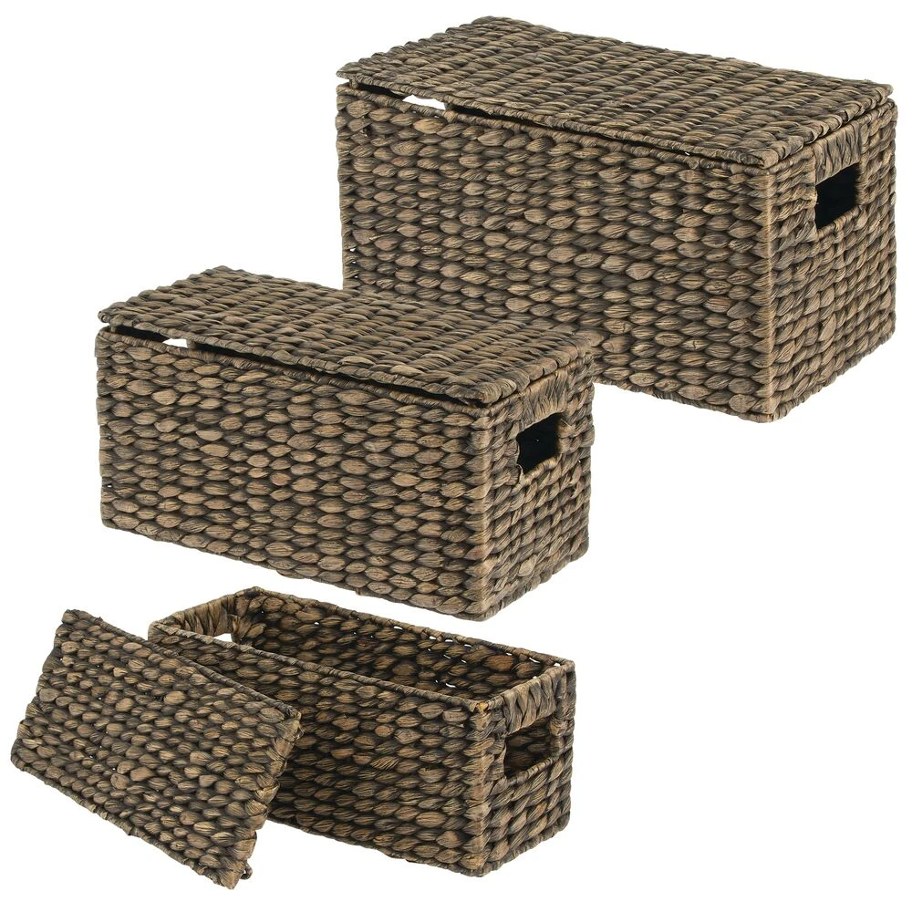 Hyacinth Nesting Basket Set With Removable Lids 2 Hyacinth Nesting Basket Set With Removable Lids - Image 2