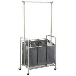 Rolling Laundry Cart With Hanging Bar 10 Rolling Laundry Cart With Hanging Bar -Home storage 1000 Square JPG 10222MDL.PT07