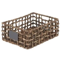 Open Weave Hyacinth Basket With Chalkboard Label 16 X 12 X 6 -Home storage 1000 Square JPG 10695MDHS.PT09