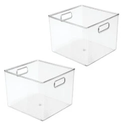 Plastic Cube Storage Bin With Handles 10 X 10 X 8 -Home storage 1000 Square JPG 11252MDBST.PT02