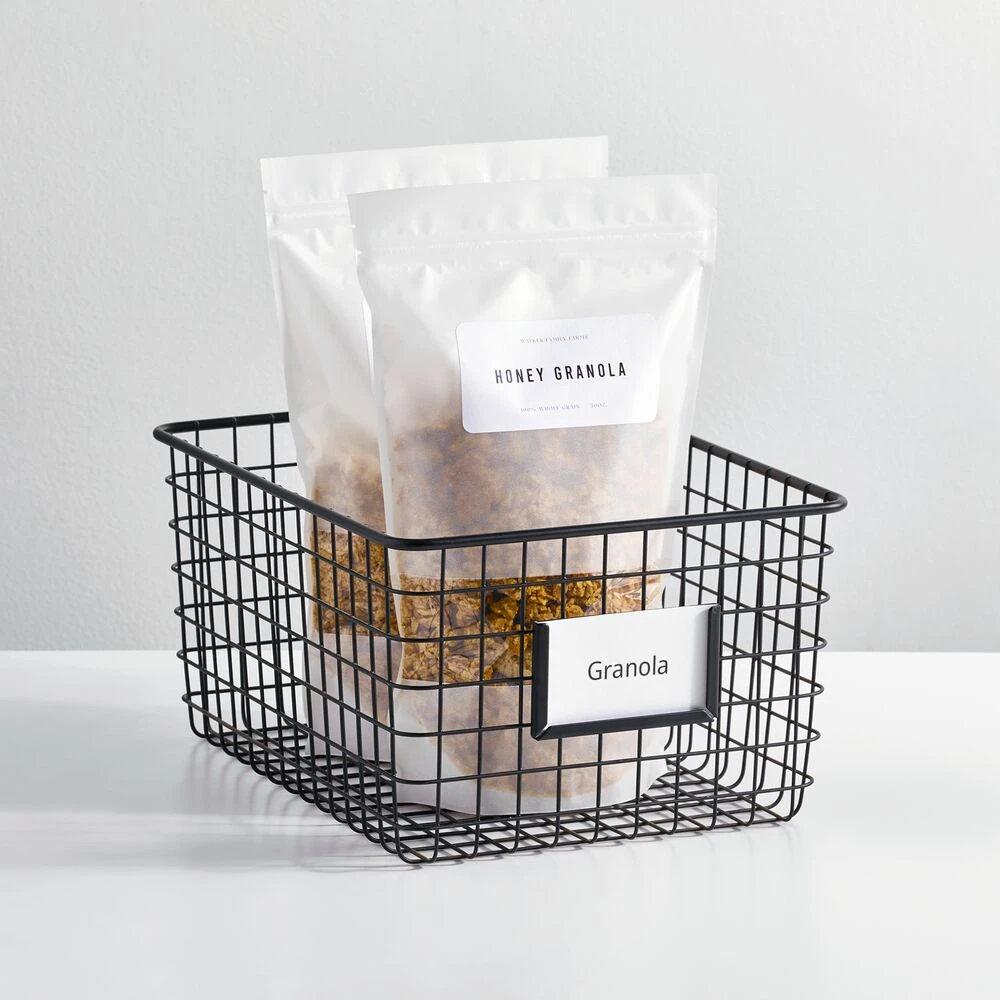 Kitchen Wire Basket With Label Holder 12 X 9 X 6 2 Kitchen Wire Basket With Label Holder 12 X 9 X 6 - Image 2