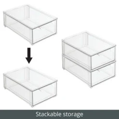 Stackable Bath Storage Drawer 12.5 X 8 X 4 -Home storage 1000 Square JPG 11864MDCO Detail 1