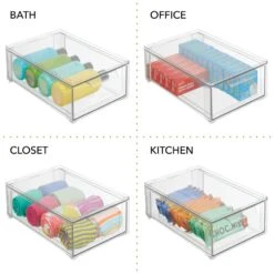 Stackable Bath Storage Drawer 12.5 X 8 X 4 -Home storage 1000 Square JPG 11864MDCO Detail 2