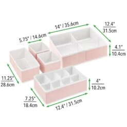 Set Of 5 Fabric Drawer Organizers -Home storage 1000 Square JPG 12581MDB Dimensions