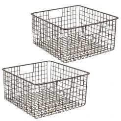 Wire Pantry Basket With Handles 12 X 12 X 6 31 Wire Pantry Basket With Handles 12 X 12 X 6 -Home storage 1000 Square JPG 12610MDBST.MAIN 3