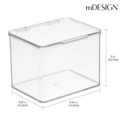 Hinged-Lid Bathroom Storage Box 6 X 7 X 5 -Home storage 1000 Square JPG 1263MDK Dimensions