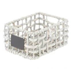 Open Weave Hyacinth Basket With Chalkboard Label 12 X 9 X 6 -Home storage 1000 Square JPG 12672MDHS.PT09