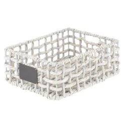 Open Weave Hyacinth Basket With Chalkboard Label 16 X 12 X 6 -Home storage 1000 Square JPG 12673MDHS.PT09