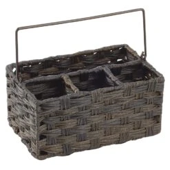 Woven Plastic Cutlery Caddy -Home storage 1000 Square JPG 12682MDK.PT07
