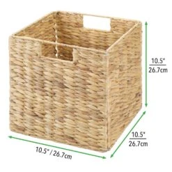 Water Hyacinth Cube Basket 10.5 X 10.5 X 10.5 24 Water Hyacinth Cube Basket 10.5 X 10.5 X 10.5 -Home storage 1000 Square JPG 13035MDHS.PT01