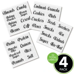 3-Section Stackable Bin With Pantry Labels -Home storage 1000 Square JPG 13760MDK Outline