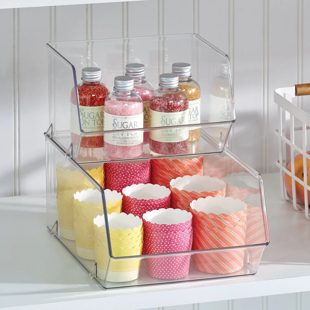 Open Front Stackable Kitchen Bin 11 X 8 X 5 2 Open Front Stackable Kitchen Bin 11 X 8 X 5 - Image 2