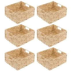 Braided Hyacinth Basket With Handles 13 X 12 X 6 -Home storage 1000 Square JPG 13909MDK.MAIN 3