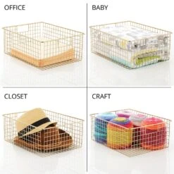 Wire Pantry Basket With Handles 16 X 12 X 6 -Home storage 1000 Square JPG 14165MDBST Detail