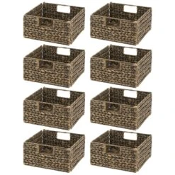Water Hyacinth Cube Kitchen Basket 10.5 X 10.5 X 5 -Home storage 1000 Square JPG 14795MDK.MAIN 3