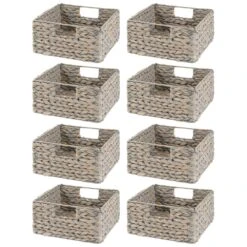 Water Hyacinth Cube Kitchen Basket 10.5 X 10.5 X 5 -Home storage 1000 Square JPG 14796MDK.MAIN 3