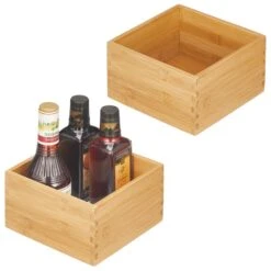 Bamboo Bin Set 7 X 7 X 4