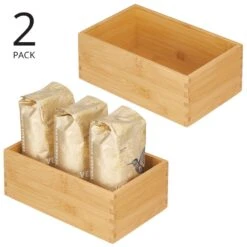Bamboo Bin Set 12 X 9 X 6 -Home storage 1000 Square JPG 16311MDK Outline