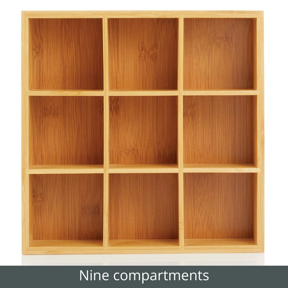 9-Section Bamboo Bin 10 X 10 X 3.5 5 9-Section Bamboo Bin 10 X 10 X 3.5 - Image 5