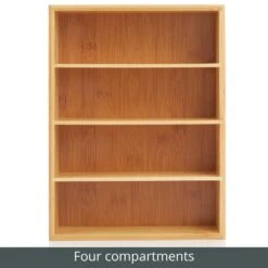 4-Section Bamboo Bin 12 X 9 X 3.5 -Home storage 1000 Square JPG 16317MDK Detail