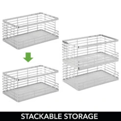 Stackable Wire Pantry Baskets 11 X 18 X 7.5 -Home storage 1000 Square JPG 16502MDK.PT02