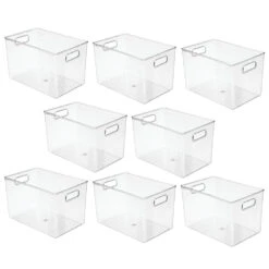Clear Plastic Bin With Handles 12 X 8 X 8 -Home storage 1000 Square JPG 17327MDHS.MAIN 3
