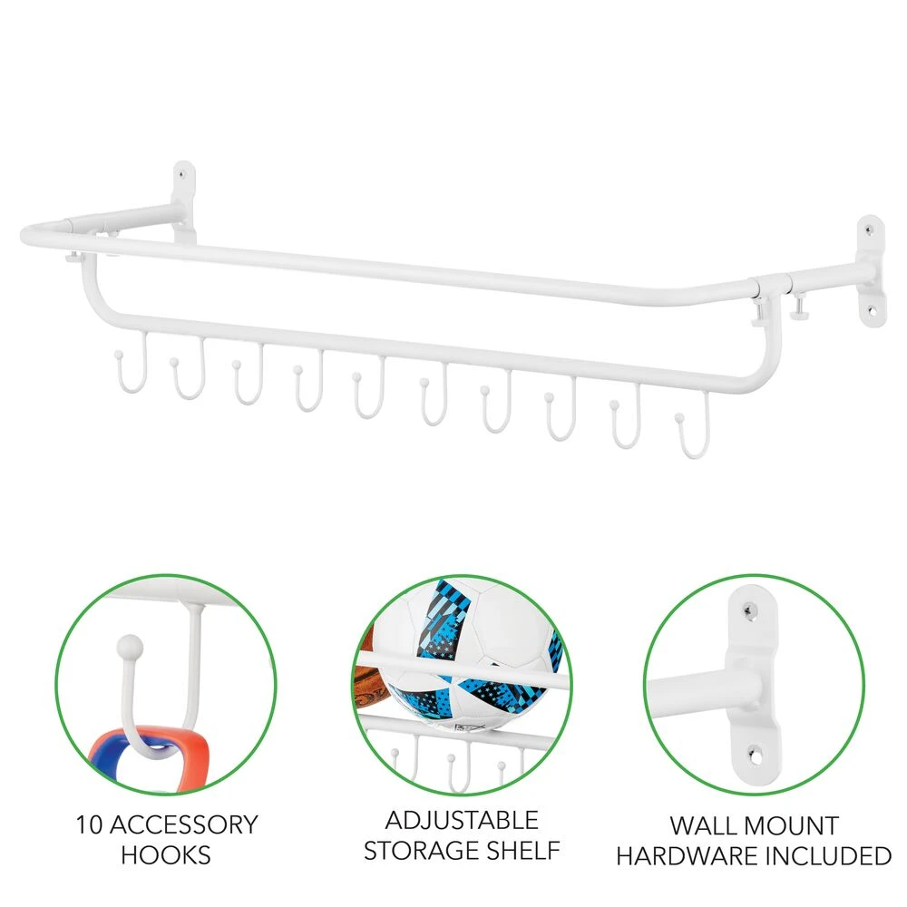 Wall Mount Sports Equipment Rack With Hooks 4 Wall Mount Sports Equipment Rack With Hooks - Image 4
